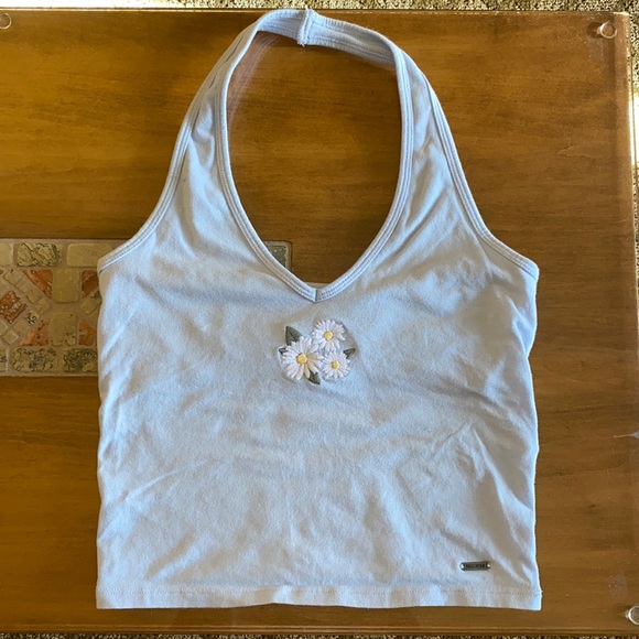 Baby Blue Hollister halter neck top - Picture 1 of 3